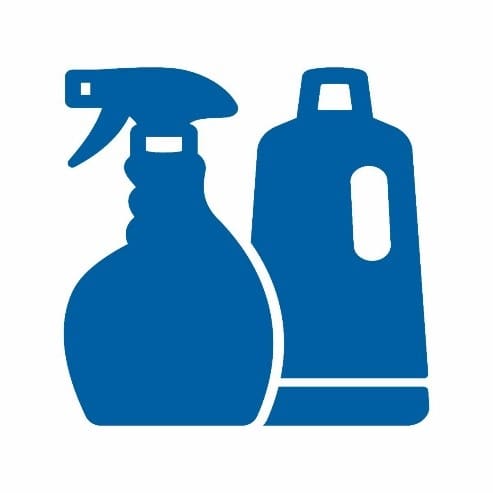 clipart of cleaning products bottles in blue