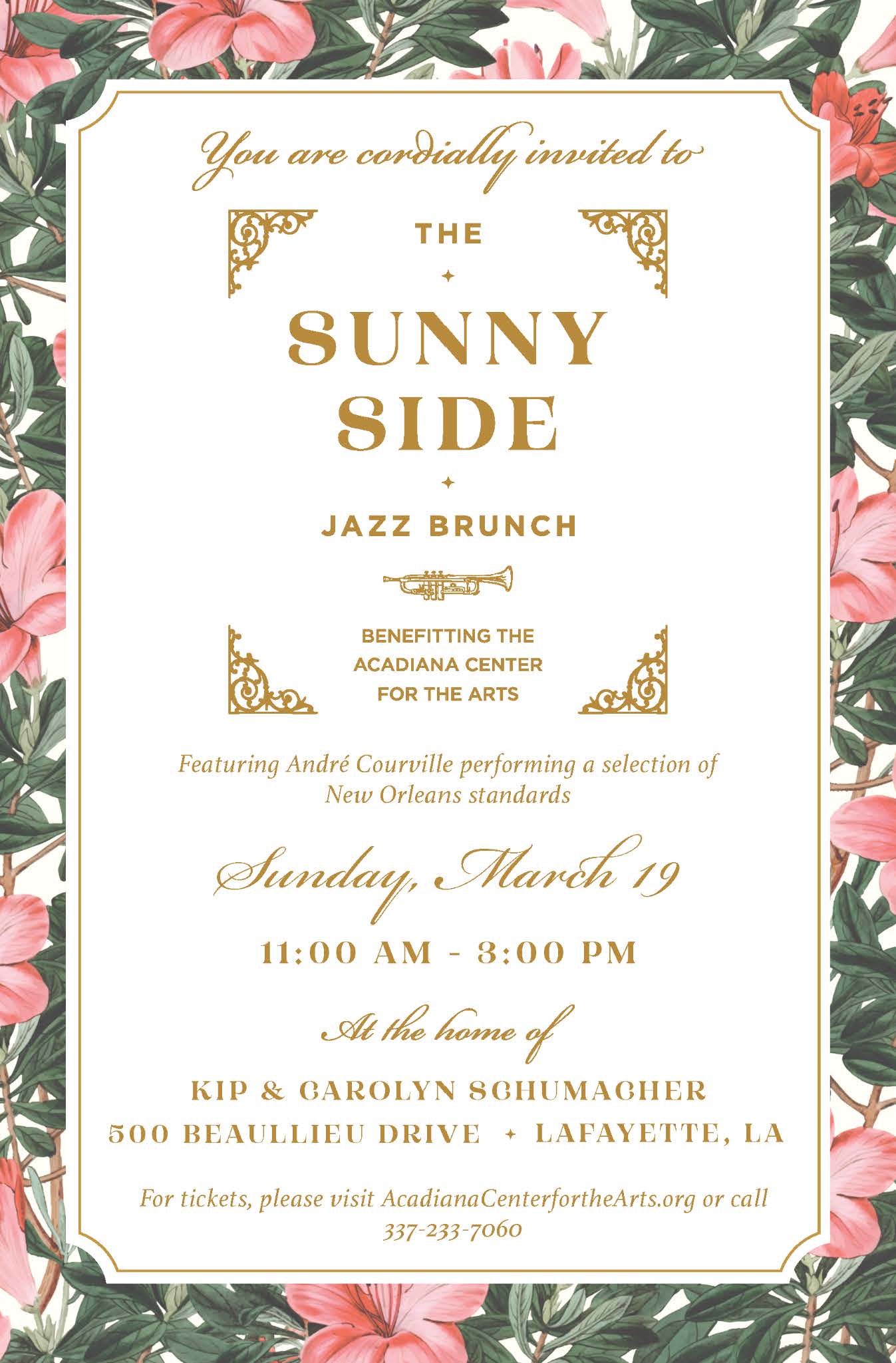The new “Sunny Side Brunch” raises funds for the arts with a New Orleans flare on March 19.